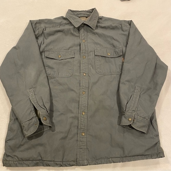 Wolverine Men’s Gray Heavy Fleece Lined Work Jacket Size XL Button Up - Picture 1 of 10